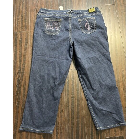 Baby Phat Denim - Baby Phat Jeans Womens 24 Vintage High Rise Capri Denim Bling Pockets Cat Y2K